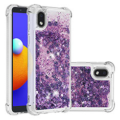 Silicone Candy Rubber TPU Bling-Bling Soft Case Cover S01 for Samsung Galaxy A01 Core Purple