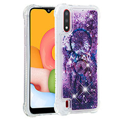 Silicone Candy Rubber TPU Bling-Bling Soft Case Cover S01 for Samsung Galaxy A01 SM-A015 Purple