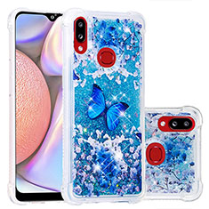 Silicone Candy Rubber TPU Bling-Bling Soft Case Cover S01 for Samsung Galaxy A10s Blue