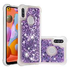 Silicone Candy Rubber TPU Bling-Bling Soft Case Cover S01 for Samsung Galaxy A11 Purple