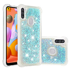 Silicone Candy Rubber TPU Bling-Bling Soft Case Cover S01 for Samsung Galaxy A11 Sky Blue