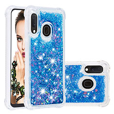 Silicone Candy Rubber TPU Bling-Bling Soft Case Cover S01 for Samsung Galaxy A20e Blue