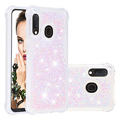Silicone Candy Rubber TPU Bling-Bling Soft Case Cover S01 for Samsung Galaxy A20e Pink