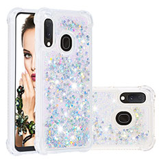 Silicone Candy Rubber TPU Bling-Bling Soft Case Cover S01 for Samsung Galaxy A20e Silver