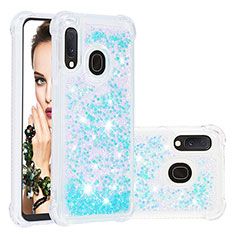 Silicone Candy Rubber TPU Bling-Bling Soft Case Cover S01 for Samsung Galaxy A20e Sky Blue