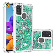 Silicone Candy Rubber TPU Bling-Bling Soft Case Cover S01 for Samsung Galaxy A21s Green
