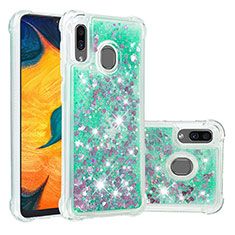 Silicone Candy Rubber TPU Bling-Bling Soft Case Cover S01 for Samsung Galaxy A30 Green