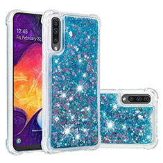 Silicone Candy Rubber TPU Bling-Bling Soft Case Cover S01 for Samsung Galaxy A50 Blue