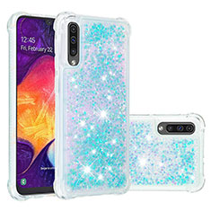 Silicone Candy Rubber TPU Bling-Bling Soft Case Cover S01 for Samsung Galaxy A50 Sky Blue