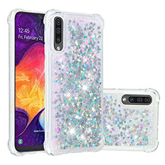 Silicone Candy Rubber TPU Bling-Bling Soft Case Cover S01 for Samsung Galaxy A50S Silver