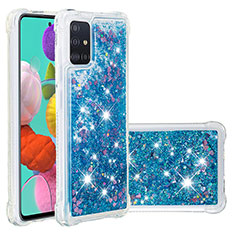 Silicone Candy Rubber TPU Bling-Bling Soft Case Cover S01 for Samsung Galaxy A51 4G Blue