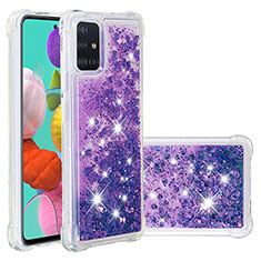 Silicone Candy Rubber TPU Bling-Bling Soft Case Cover S01 for Samsung Galaxy A51 5G Purple