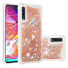 Silicone Candy Rubber TPU Bling-Bling Soft Case Cover S01 for Samsung Galaxy A70 Gold