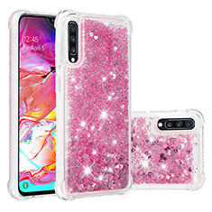 Silicone Candy Rubber TPU Bling-Bling Soft Case Cover S01 for Samsung Galaxy A70 Hot Pink