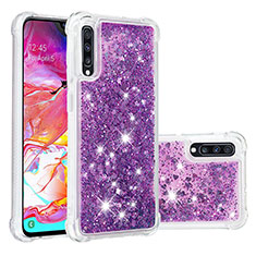 Silicone Candy Rubber TPU Bling-Bling Soft Case Cover S01 for Samsung Galaxy A70S Purple