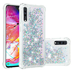 Silicone Candy Rubber TPU Bling-Bling Soft Case Cover S01 for Samsung Galaxy A70S Silver