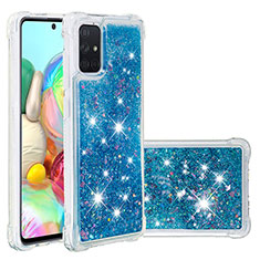Silicone Candy Rubber TPU Bling-Bling Soft Case Cover S01 for Samsung Galaxy A71 4G A715 Blue