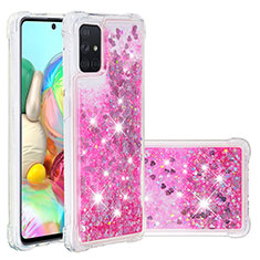 Silicone Candy Rubber TPU Bling-Bling Soft Case Cover S01 for Samsung Galaxy A71 4G A715 Hot Pink