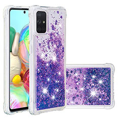 Silicone Candy Rubber TPU Bling-Bling Soft Case Cover S01 for Samsung Galaxy A71 4G A715 Purple