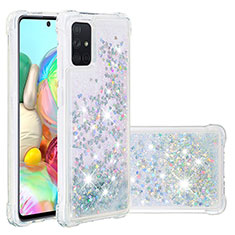 Silicone Candy Rubber TPU Bling-Bling Soft Case Cover S01 for Samsung Galaxy A71 5G Silver