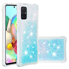 Silicone Candy Rubber TPU Bling-Bling Soft Case Cover S01 for Samsung Galaxy A71 5G Sky Blue