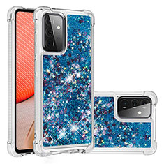 Silicone Candy Rubber TPU Bling-Bling Soft Case Cover S01 for Samsung Galaxy A72 5G Blue