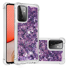 Silicone Candy Rubber TPU Bling-Bling Soft Case Cover S01 for Samsung Galaxy A72 5G Purple