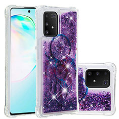 Silicone Candy Rubber TPU Bling-Bling Soft Case Cover S01 for Samsung Galaxy A91 Purple