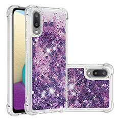 Silicone Candy Rubber TPU Bling-Bling Soft Case Cover S01 for Samsung Galaxy M02 Purple