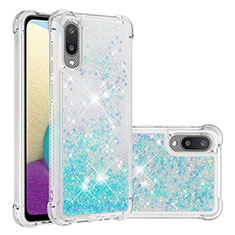 Silicone Candy Rubber TPU Bling-Bling Soft Case Cover S01 for Samsung Galaxy M02 Sky Blue