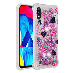 Silicone Candy Rubber TPU Bling-Bling Soft Case Cover S01 for Samsung Galaxy M10 Hot Pink