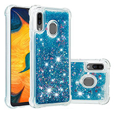 Silicone Candy Rubber TPU Bling-Bling Soft Case Cover S01 for Samsung Galaxy M10S Blue
