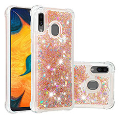 Silicone Candy Rubber TPU Bling-Bling Soft Case Cover S01 for Samsung Galaxy M10S Gold