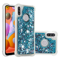 Silicone Candy Rubber TPU Bling-Bling Soft Case Cover S01 for Samsung Galaxy M11 Blue
