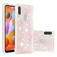 Silicone Candy Rubber TPU Bling-Bling Soft Case Cover S01 for Samsung Galaxy M11 Pink