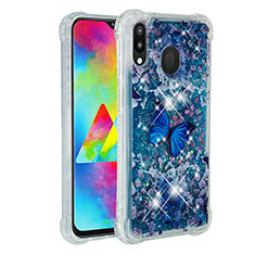Silicone Candy Rubber TPU Bling-Bling Soft Case Cover S01 for Samsung Galaxy M20 Blue