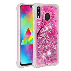 Silicone Candy Rubber TPU Bling-Bling Soft Case Cover S01 for Samsung Galaxy M20 Hot Pink