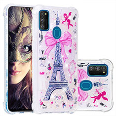 Silicone Candy Rubber TPU Bling-Bling Soft Case Cover S01 for Samsung Galaxy M21 Pink