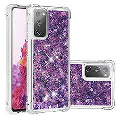 Silicone Candy Rubber TPU Bling-Bling Soft Case Cover S01 for Samsung Galaxy S20 FE 4G Purple