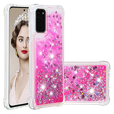 Silicone Candy Rubber TPU Bling-Bling Soft Case Cover S01 for Samsung Galaxy S20 Hot Pink