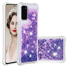 Silicone Candy Rubber TPU Bling-Bling Soft Case Cover S01 for Samsung Galaxy S20 Purple