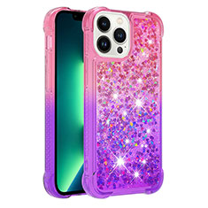 Silicone Candy Rubber TPU Bling-Bling Soft Case Cover S02 for Apple iPhone 13 Pro Max Hot Pink