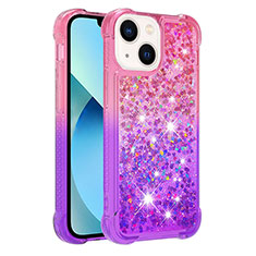 Silicone Candy Rubber TPU Bling-Bling Soft Case Cover S02 for Apple iPhone 14 Hot Pink