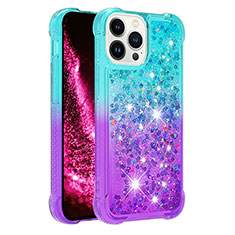 Silicone Candy Rubber TPU Bling-Bling Soft Case Cover S02 for Apple iPhone 14 Pro Max Sky Blue