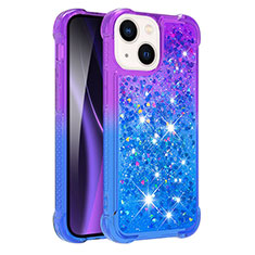 Silicone Candy Rubber TPU Bling-Bling Soft Case Cover S02 for Apple iPhone 15 Plus Purple