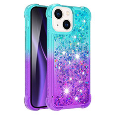 Silicone Candy Rubber TPU Bling-Bling Soft Case Cover S02 for Apple iPhone 15 Plus Sky Blue