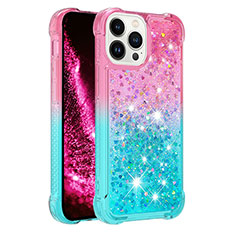 Silicone Candy Rubber TPU Bling-Bling Soft Case Cover S02 for Apple iPhone 15 Pro Max Pink