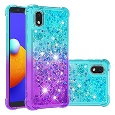 Silicone Candy Rubber TPU Bling-Bling Soft Case Cover S02 for Samsung Galaxy A01 Core Sky Blue