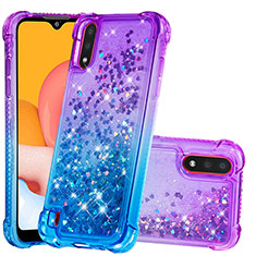 Silicone Candy Rubber TPU Bling-Bling Soft Case Cover S02 for Samsung Galaxy A01 SM-A015 Purple