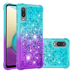 Silicone Candy Rubber TPU Bling-Bling Soft Case Cover S02 for Samsung Galaxy A02 Sky Blue